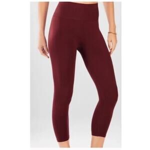 Fabletics | Burgundy Seamless Cropped Leggings Size S